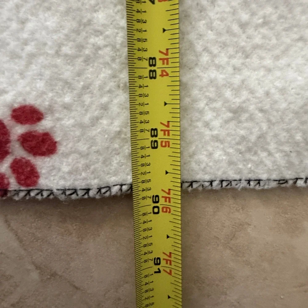 Disney 101 Dalmatians Fleece Throw Blanket White Puppy Paw Print 71x90 Large